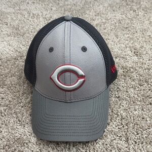New Era Gray and Black Cap with Red Logo